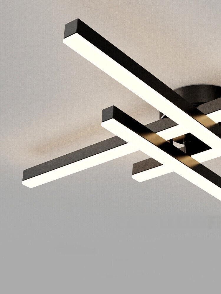 PLAFONIERA LED LUCE BIANCA 6500K LAMPADARIO 45 WATT MODERNO NERO PN21NF
