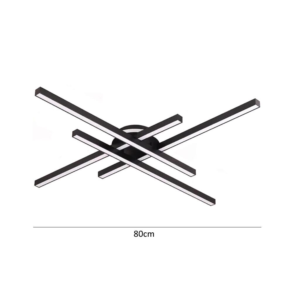 PLAFONIERA LED LUCE BIANCA 6500K LAMPADARIO 45 WATT MODERNO NERO PN21NF