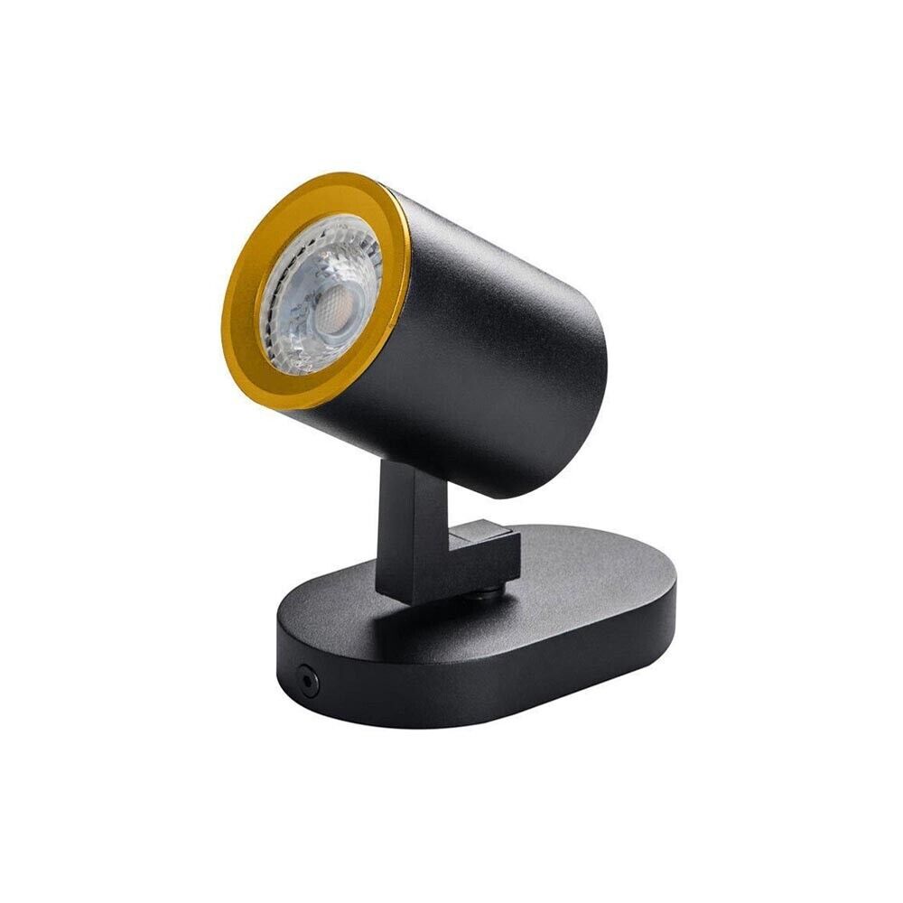 FARETTO ORIENTABILE LAMPADA DA SOFFITTO PARETE PORTAFARETTO ATTACCO GU10 NERO
