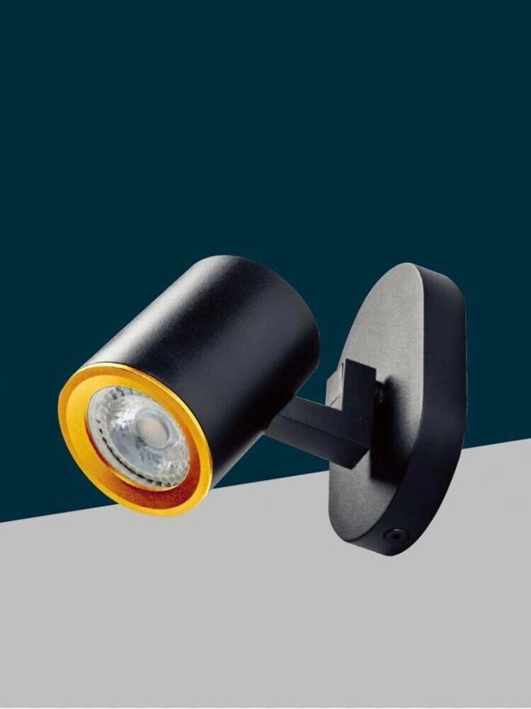 FARETTO ORIENTABILE LAMPADA DA SOFFITTO PARETE PORTAFARETTO ATTACCO GU10 NERO