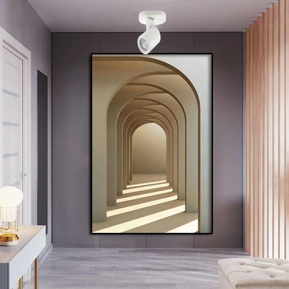 FARETTO ORIENTABILE DA SOFFITTO PARETE LAMPADA ATTACCO PORTAFARETTO GU10 BIANCO