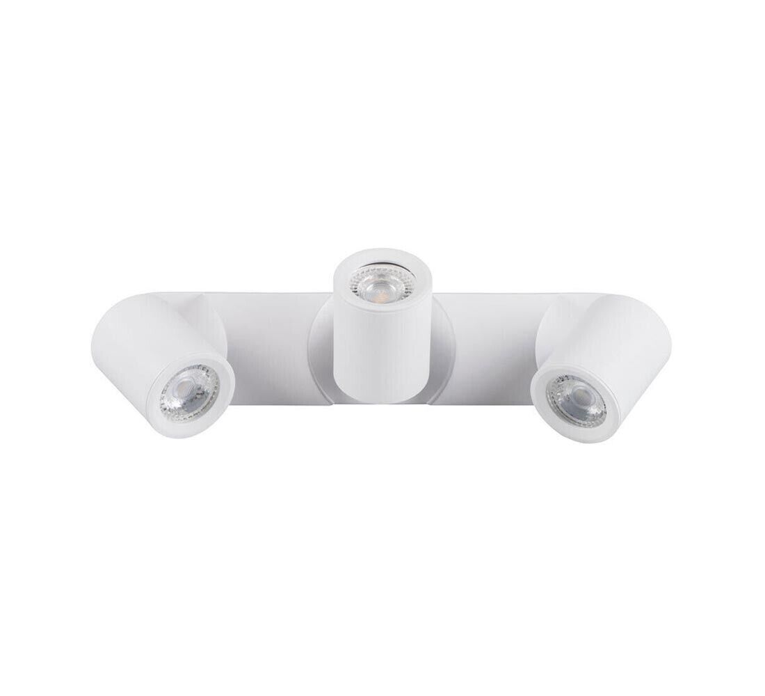 FARETTO ORIENTABILE STAFFA DA SOFFITTO LAMPADA 3 PORTAFARETTO GU10 BIANCO