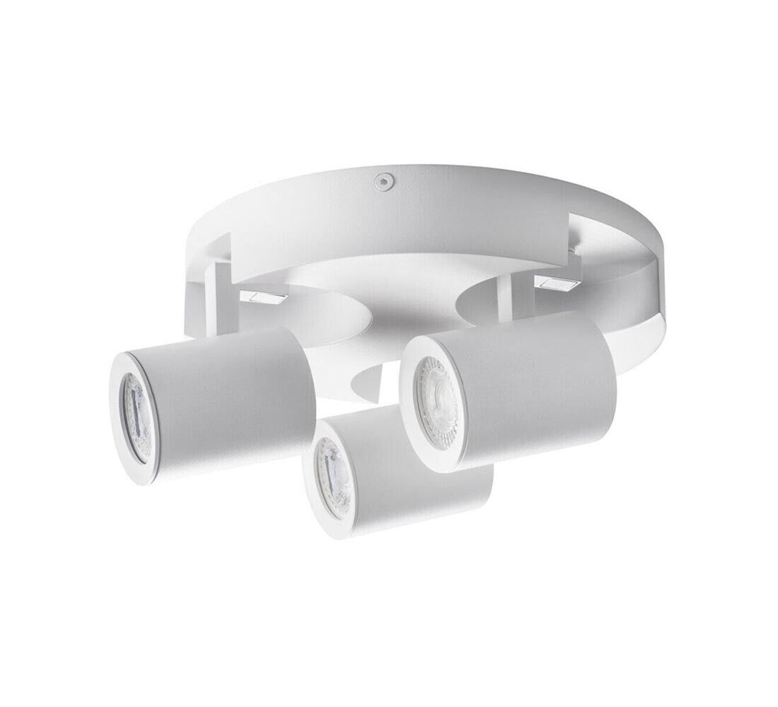 PLAFONIERA DA SOFFITTO LAMPADA TONDA 3 PORTA FARETTO ORIENTABILE GU10 BIANCO