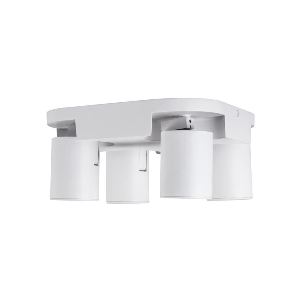 PLAFONIERA DA SOFFITTO LAMPADA TONDA 4 PORTA FARETTO ORIENTABILE GU10 BIANCO