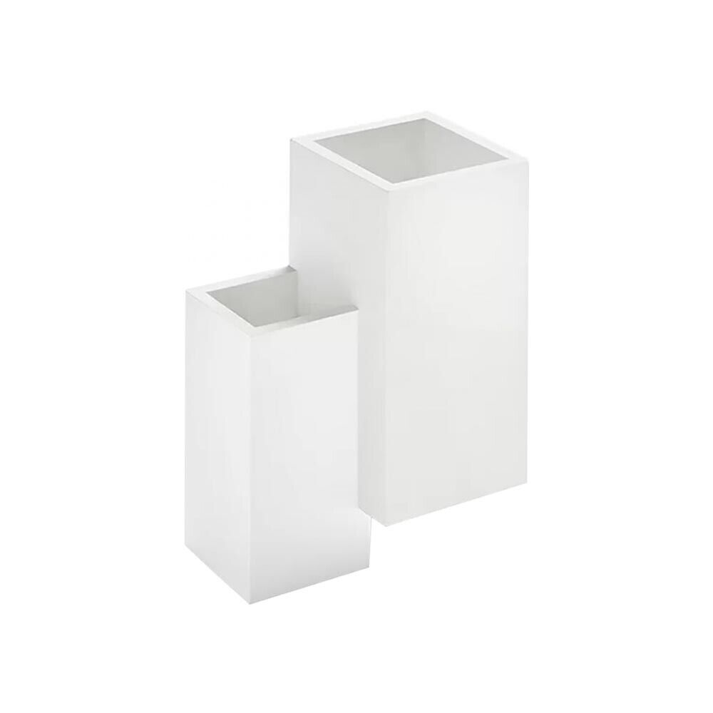 APPLIQUE DA PARETE IN GESSO VERNICIABILE LAMPADA RETTANGOLARE DOPPIA LUCE G9