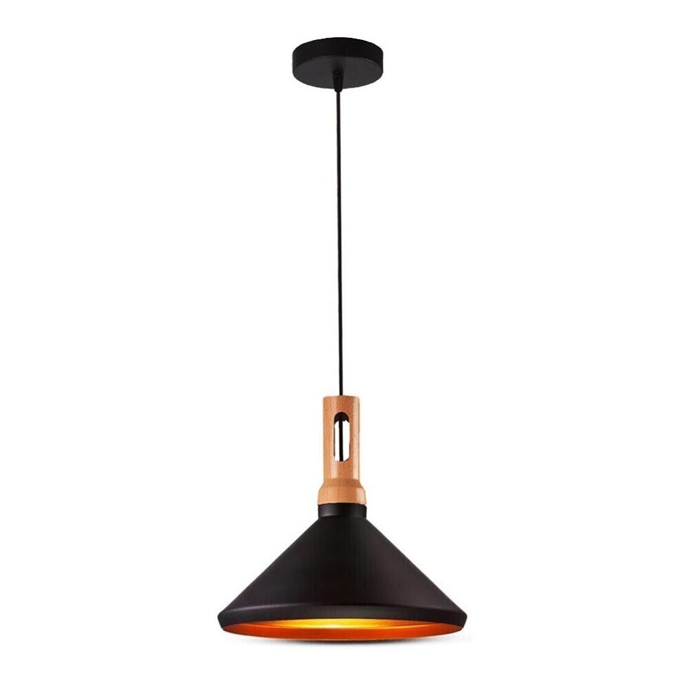LAMPADARIO A SOSPENSIONE STILE INDUSTRIALE PENDENTE ATTACCO E27 PARALUME NERO