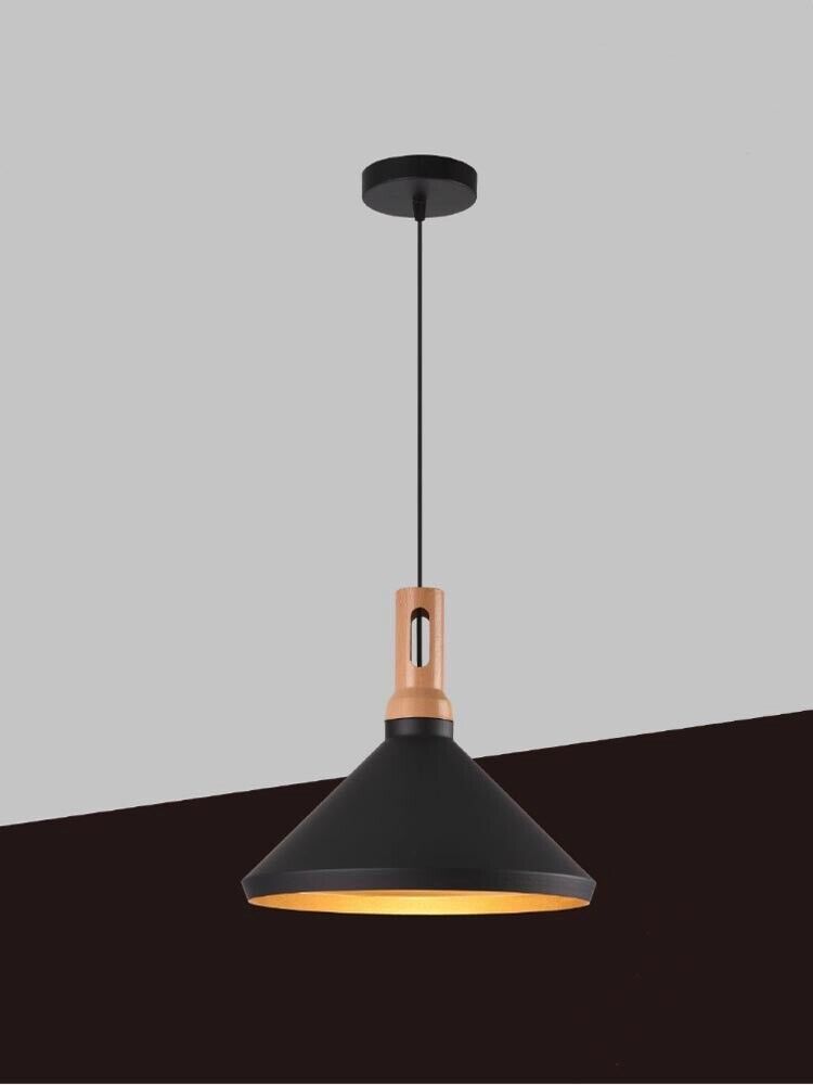 LAMPADARIO A SOSPENSIONE STILE INDUSTRIALE PENDENTE ATTACCO E27 PARALUME NERO