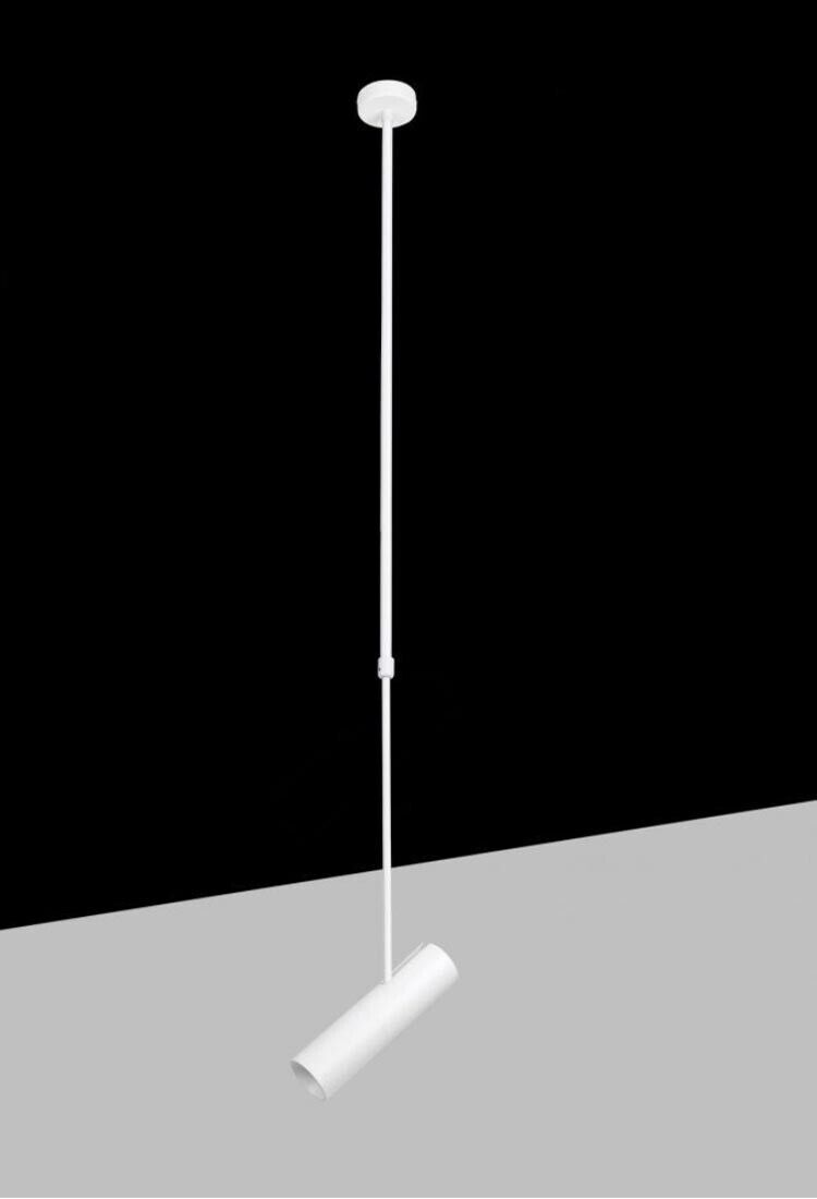 LAMPADARIO PORTAFARETTO A SOSPENSIONE CILINDRO GU10 ASTA REGOLABILE BIANCO 209B