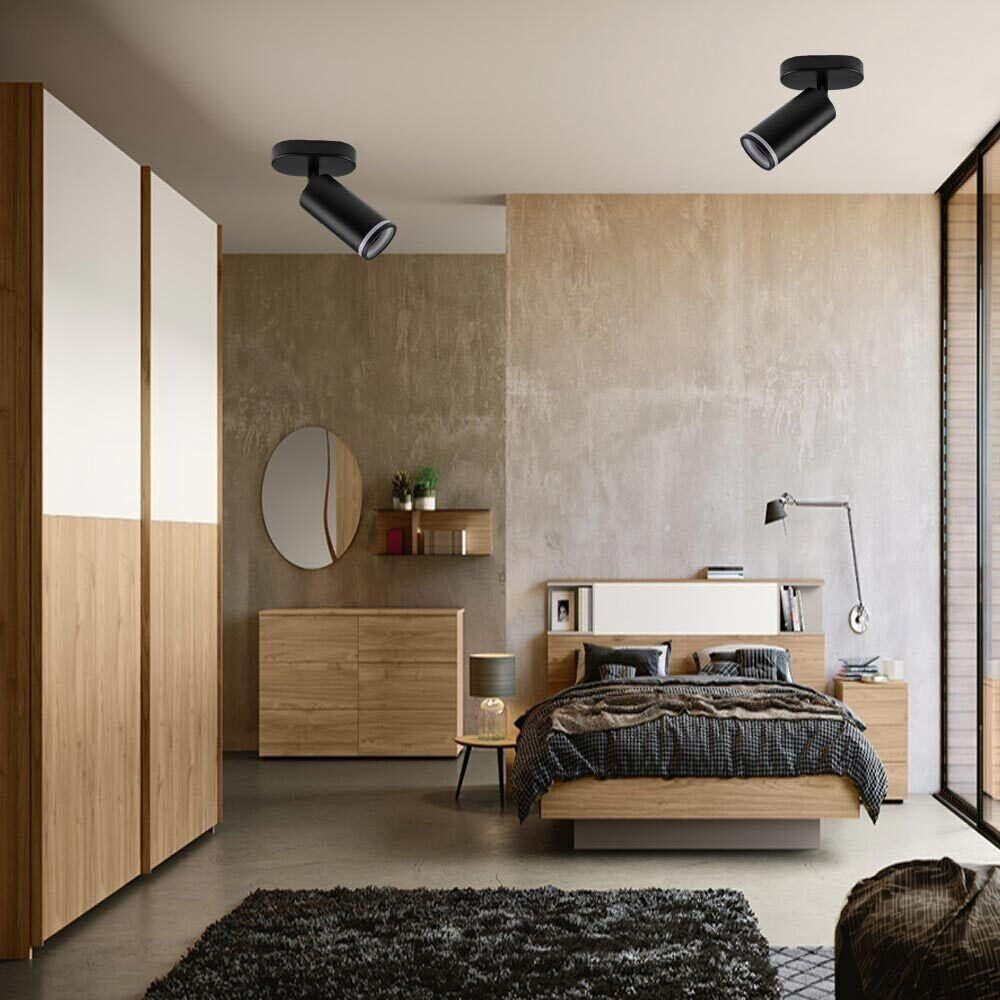 FARETTO ORIENTABILE DA SOFFITTO PARETE APPLIQUE PORTAFARETTO ATTACCO GU10 NERO
