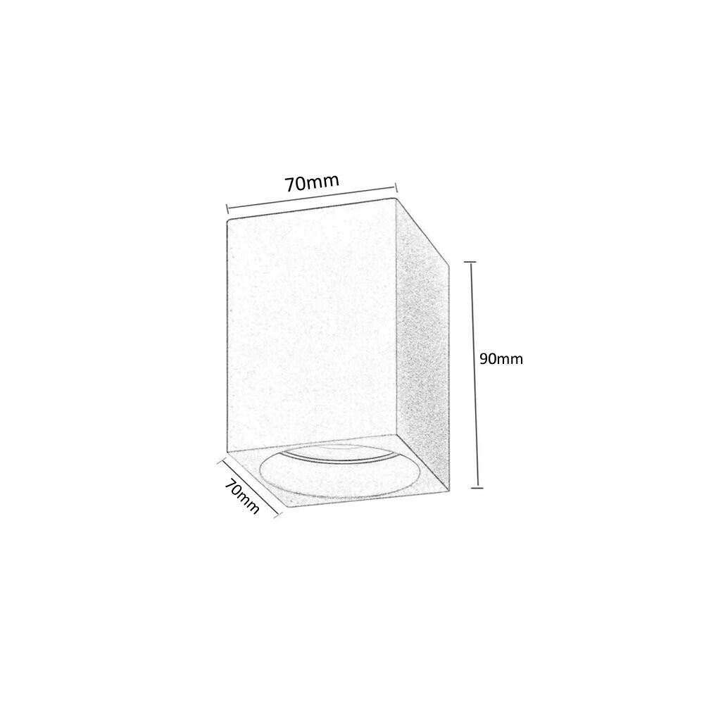 PORTAFARETTO GESSO DA SOFFITTO GU10 PORTA FARETTO QUADRATO BIANCO VERNICIABILE