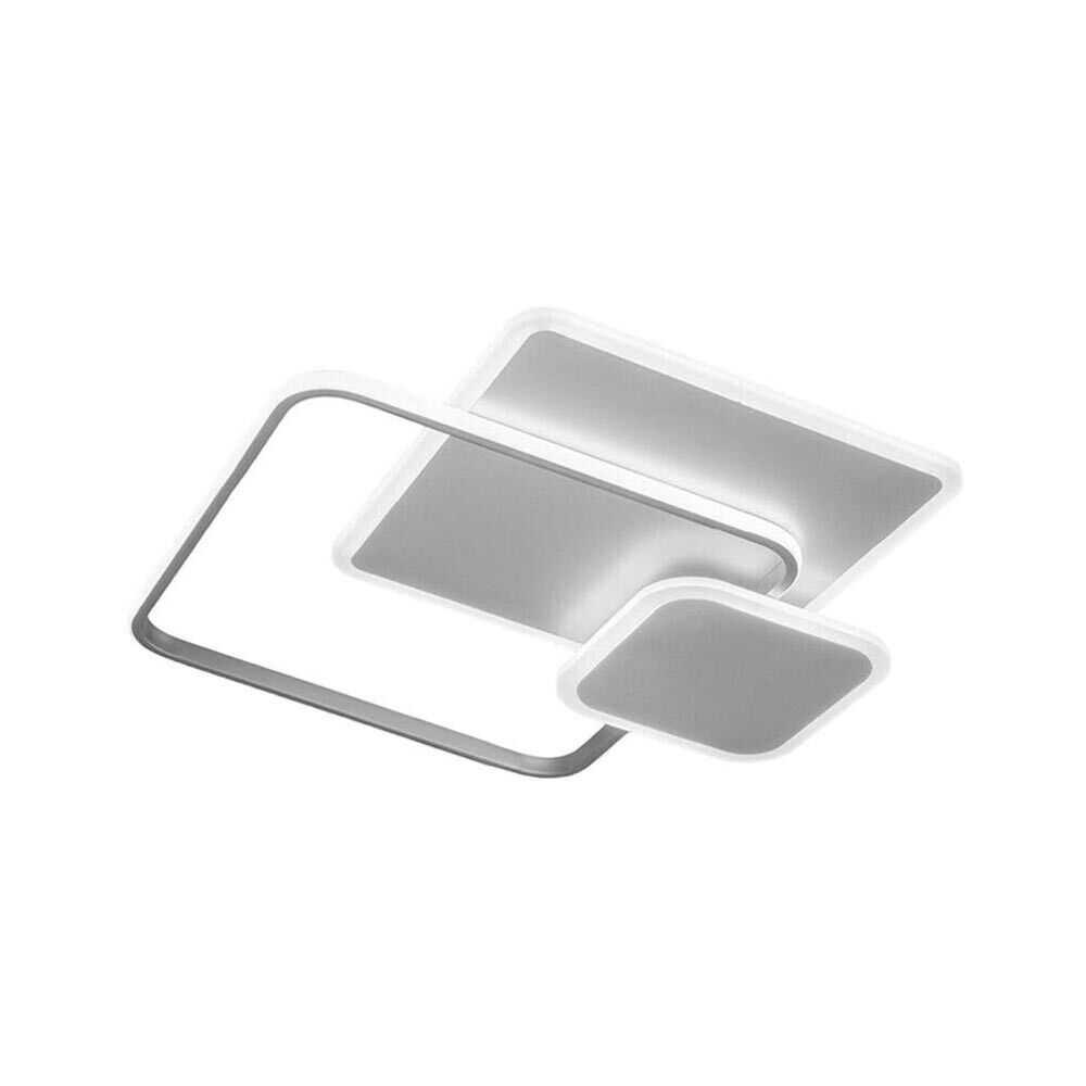 PLAFONIERA LED LUCE BIANCA 6500K LAMPADARIO 3 QUADRATI 48 WATT QUADRATO MODERNO