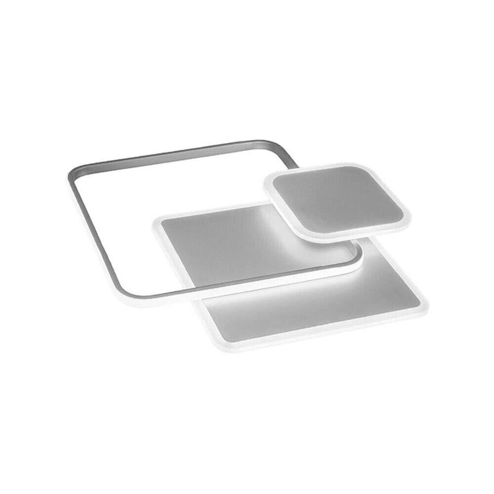 PLAFONIERA LED LUCE BIANCA 6500K LAMPADARIO 3 QUADRATI 48 WATT QUADRATO MODERNO