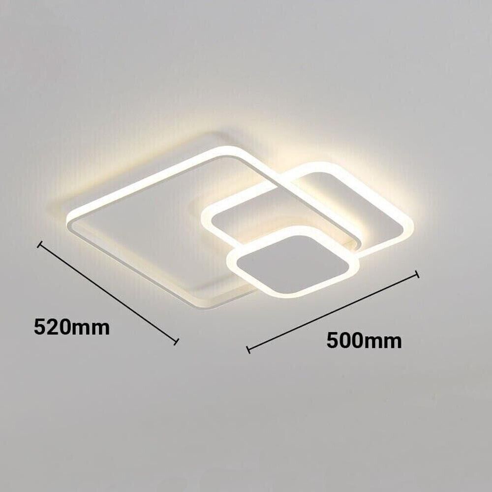 PLAFONIERA LED LUCE BIANCA 6500K LAMPADARIO 3 QUADRATI 48 WATT QUADRATO MODERNO