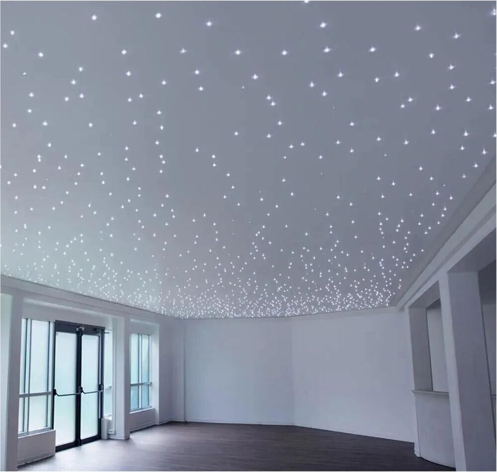 50 LED LUCE BIANCA FREDDA PUNTO LUCI LUMINOSI EFFETTO CIELO STELLATO INCASSO 12V