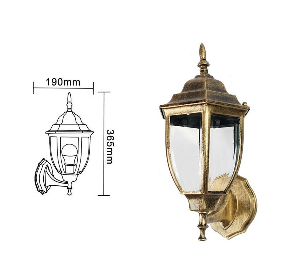 LANTERNA DA GIARDINO LAMPADA A PARETE MURO APPLIQUE PER ESTERNO STILE ANTICO