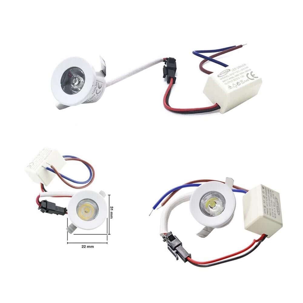 FARETTO LED 1 WATT INCASSO MINI PUNTO LUCE CALDA 3000K BORDO BIANCO