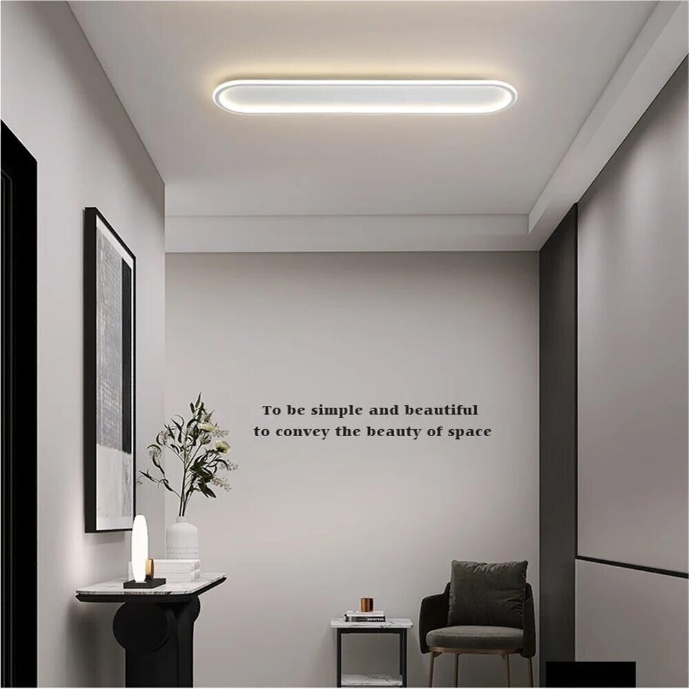 PLAFONIERA LED LUCE BIANCA LAMPADARIO A SOFFITTO 57 W PANNELLO SLIM OVALE 118 CM