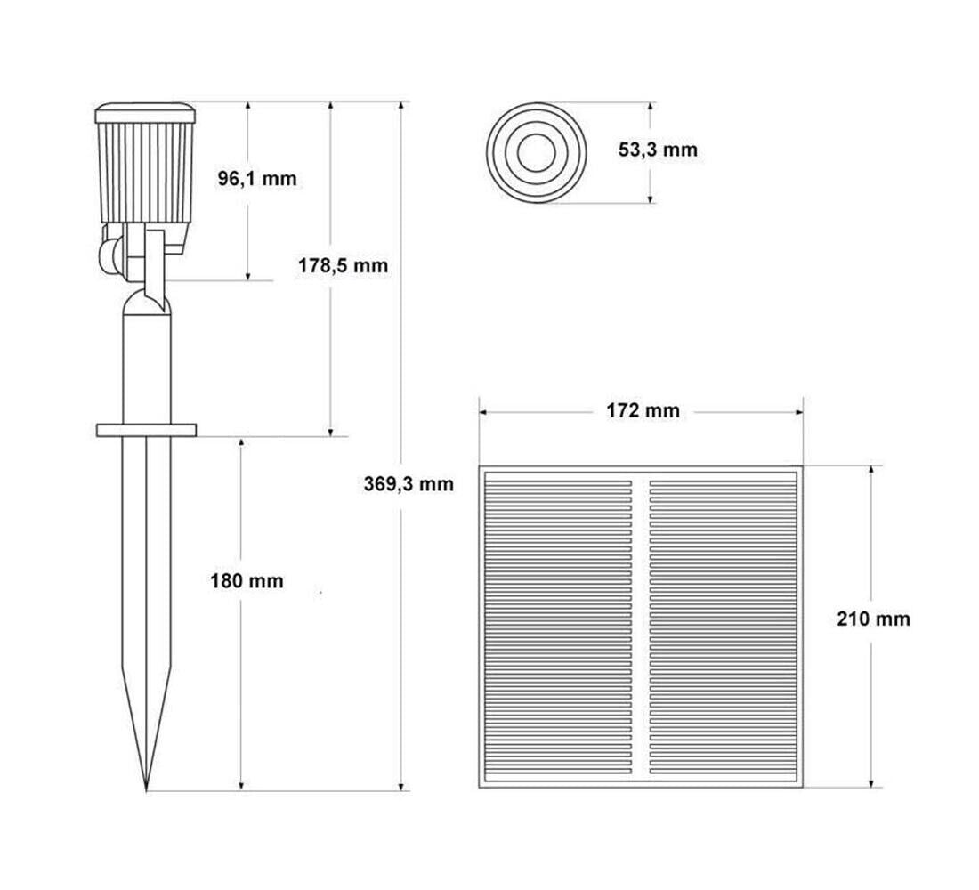 4 FARETTI LED LUCE CALDA FARETTO CON PANNELLO SOLARE PICCHETTO DA GIARDINO IP65