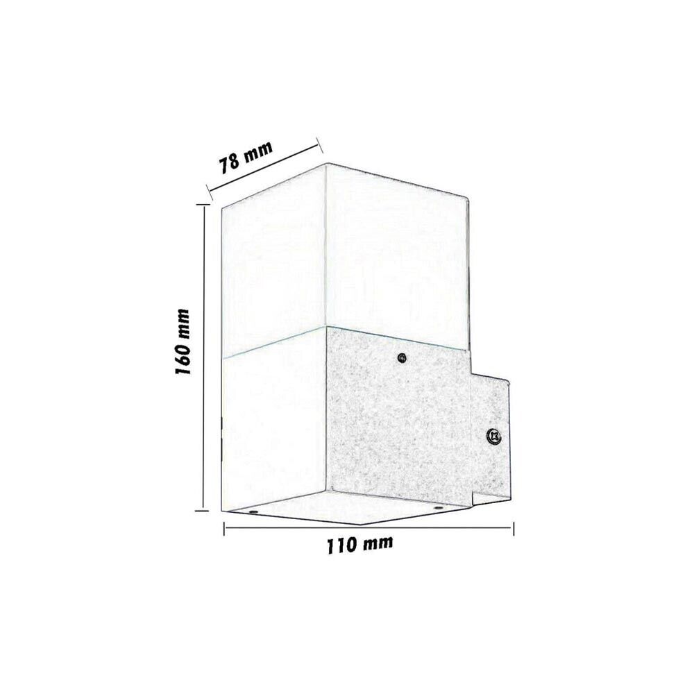 APPLIQUE LAMPADA DA PARETE MURO INTERNO ESTERNO PORTALAMPADA E27 IP44 CUBO NERO
