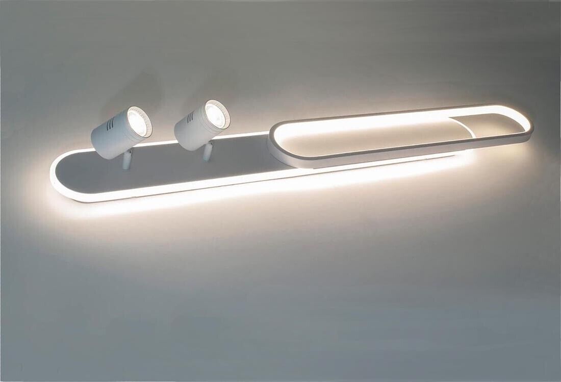 PLAFONIERA LED LUCE BIANCA LAMPADARIO A SOFFITTO 50 W 2 FARETTI ORIENTABILI GU10