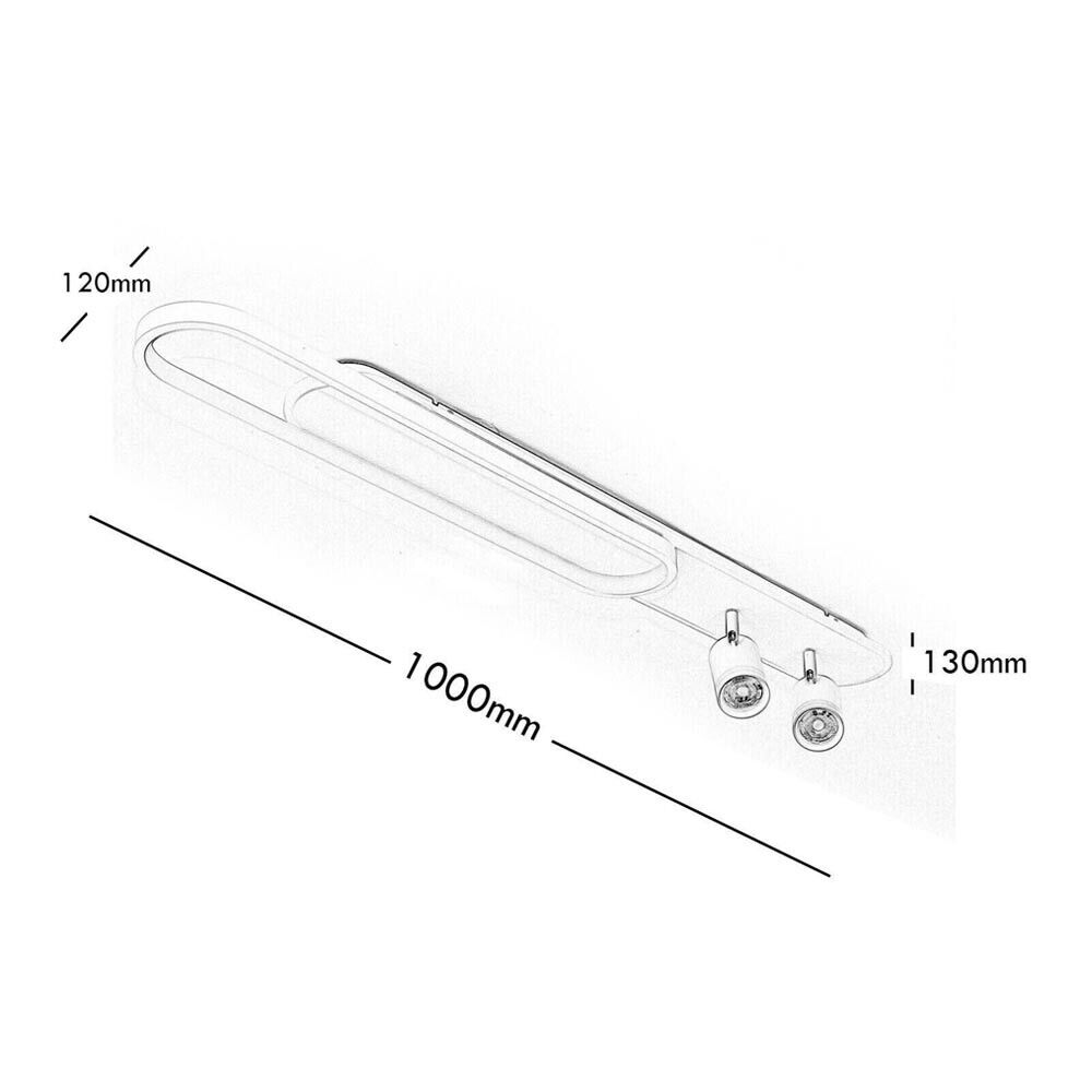PLAFONIERA LED LUCE BIANCA LAMPADARIO A SOFFITTO 50 W 2 FARETTI ORIENTABILI GU10