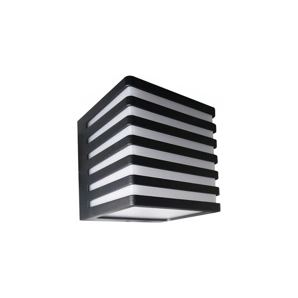 APPLIQUE LED LUCE CALDA LAMPADA A PARETE MURO 10 W ESTERNO FARETTO CUBO NERO
