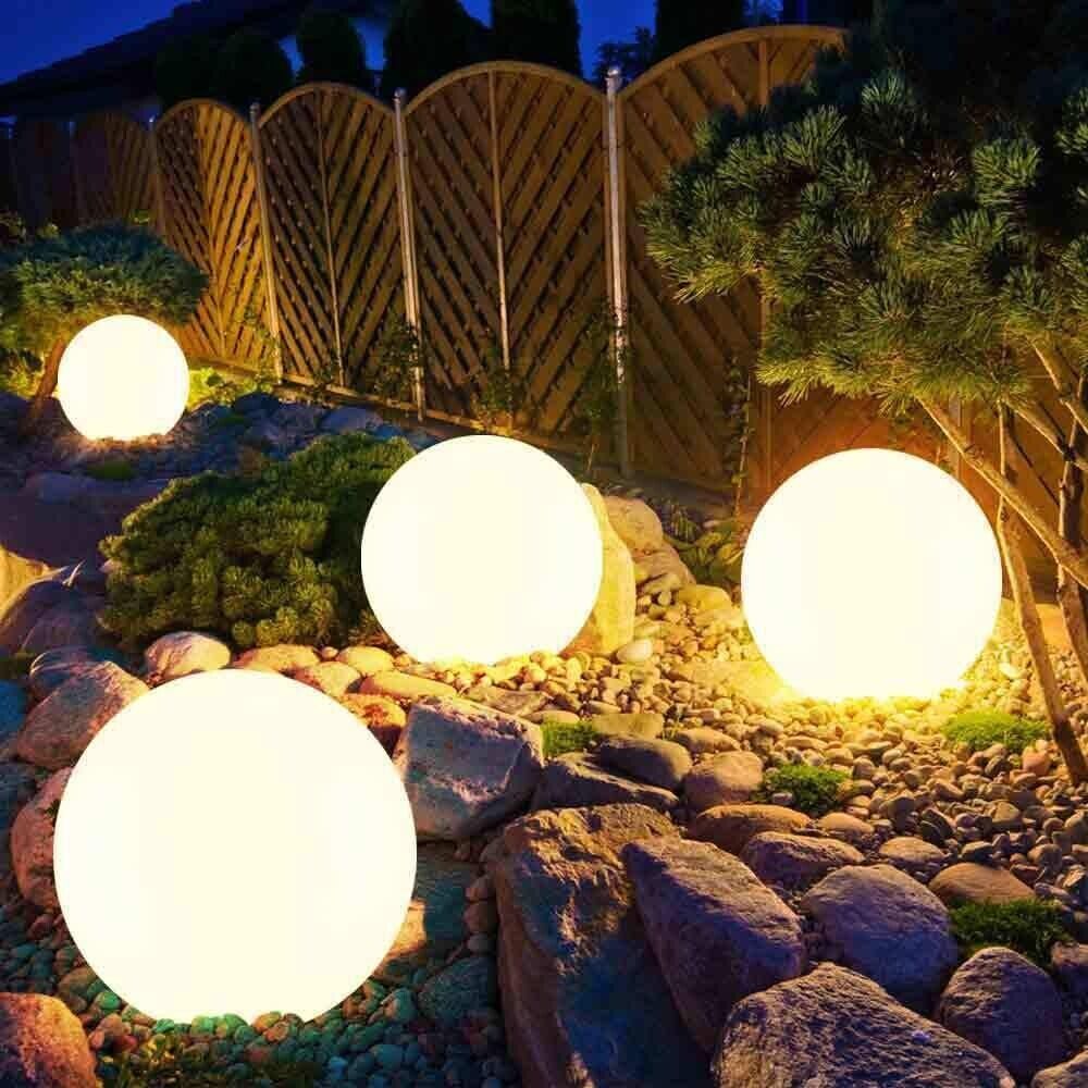 LAMPADA SFERA DA TERRA INTERNO ESTERNO ILLUMINAZIONE GIARDINO PALLA 30 CM IP65