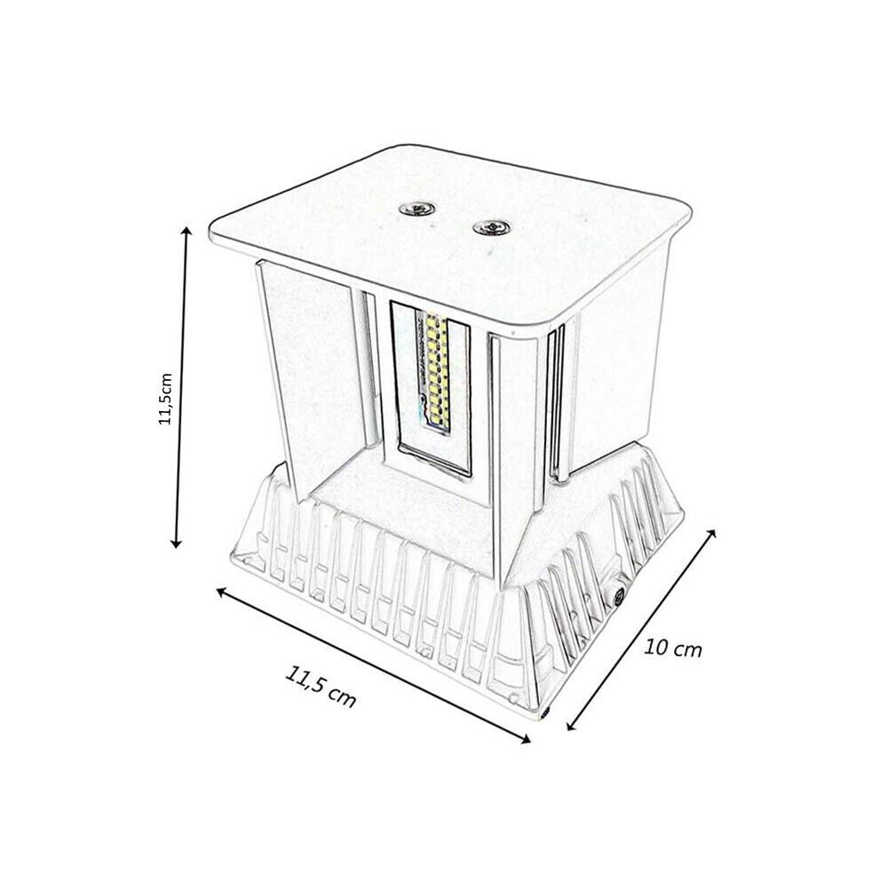 APPLIQUE A PARETE FARETTO 52 LED LUCE BIANCA 22 WATT ESTERNO INTERNO IP65 ES66GF