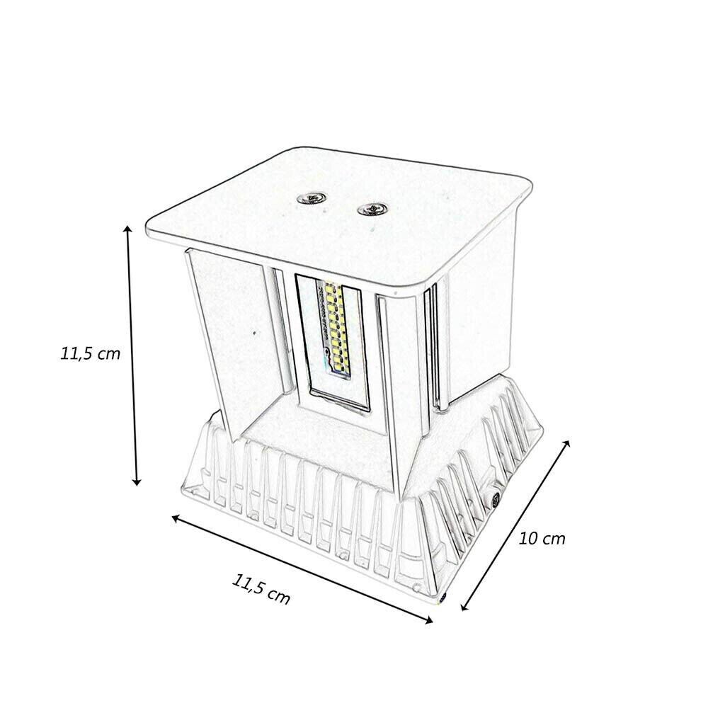 APPLIQUE A PARETE FARETTO 52 LED LUCE BIANCA 22 WATT ESTERNO INTERNO IP65 ES66NF