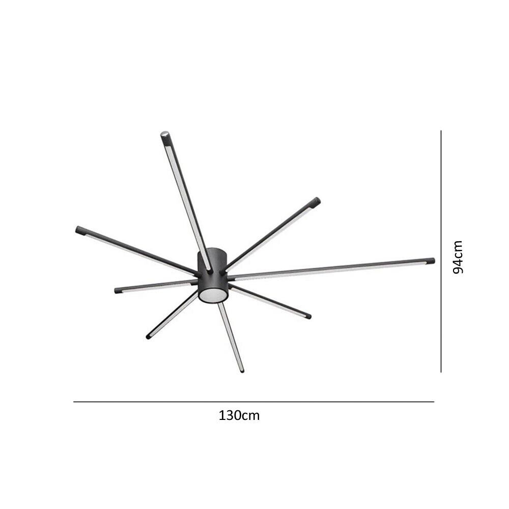LAMPADARIO DA SOFFITTO PLAFONIERA LED LUCE NATURALE 42 WATT MODERNO NERO