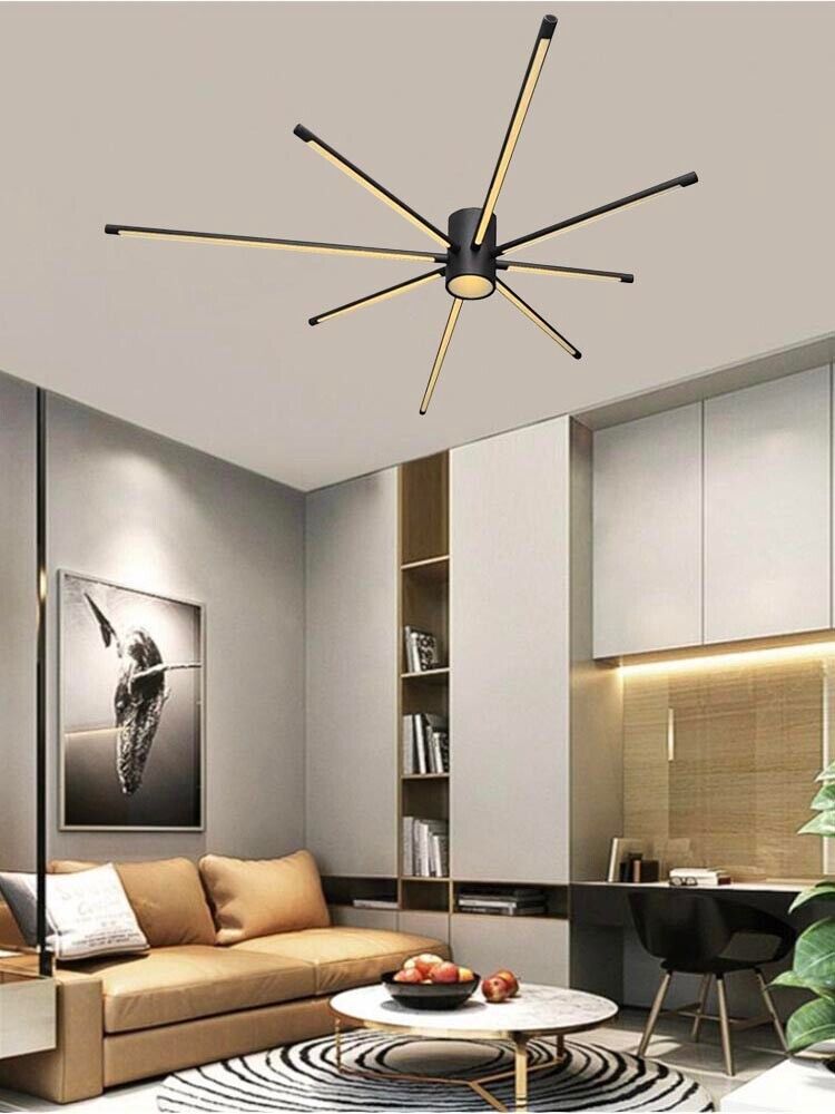 LAMPADARIO DA SOFFITTO PLAFONIERA LED LUCE CALDA 42 WATT STILE MODERNO NERO PN27