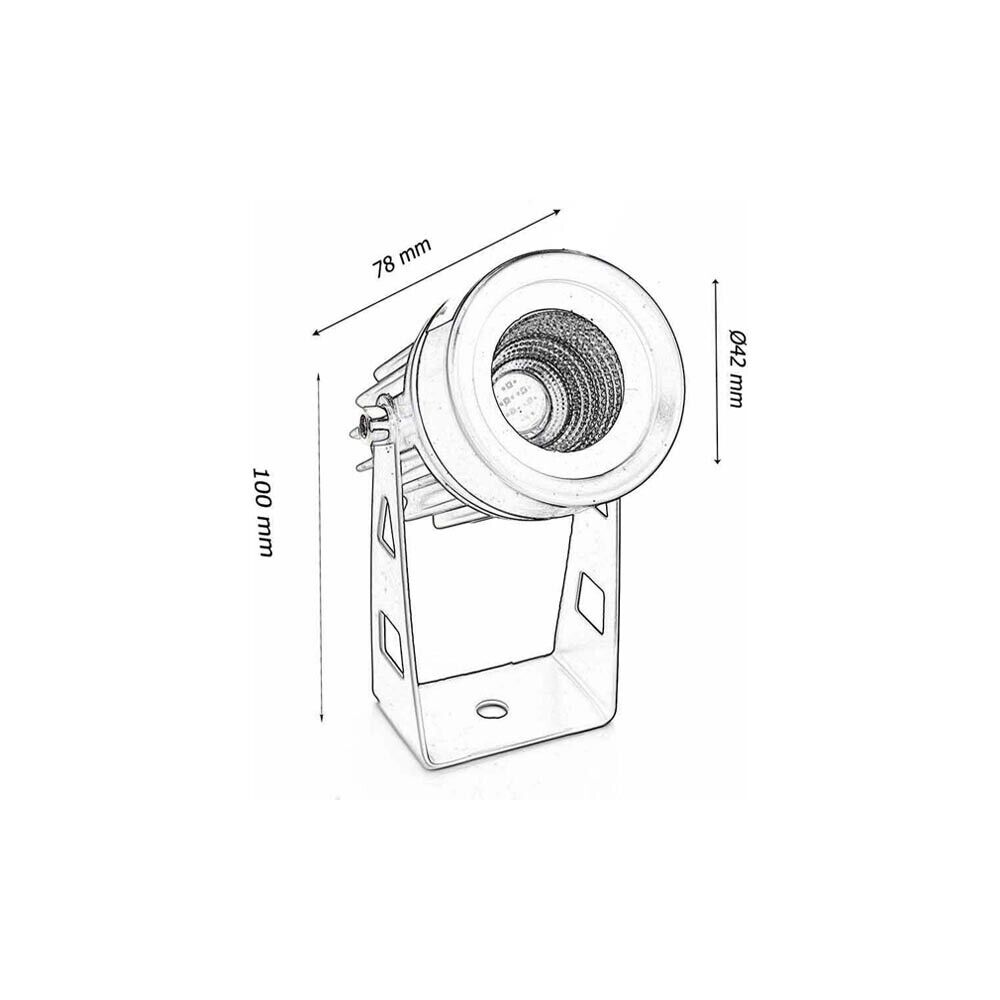 FARETTO LED LUCE BIANCA COB 3.5 W PROIETTORE DA GIARDINO TERRA STAFFA A PARETE