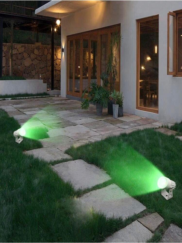 FARETTO LED LUCE VERDE COB 3.5 W PROIETTORE DA GIARDINO TERRA STAFFA A PARETE