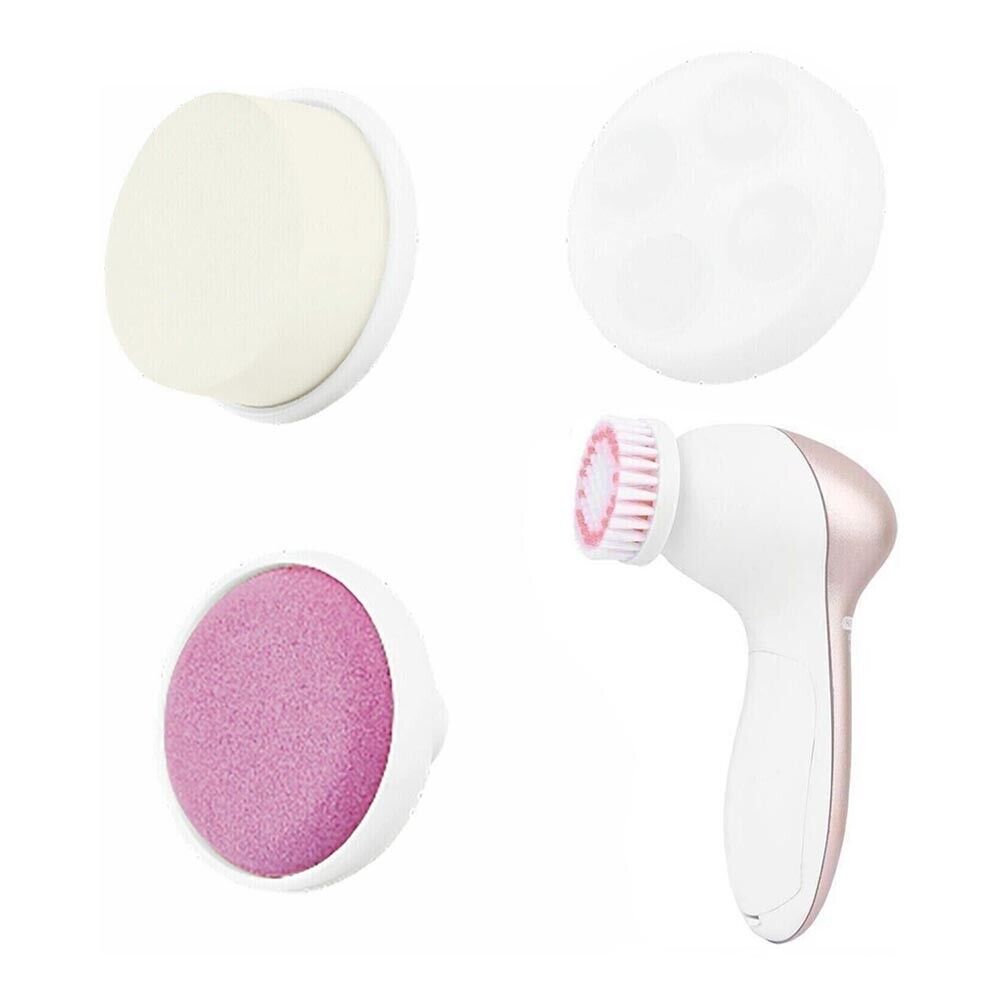 SPAZZOLA ELETTRICA PULIZIA VISO MASSAGGIATORE FACCIALE SPUGNA MORBIDA 4 IN 1