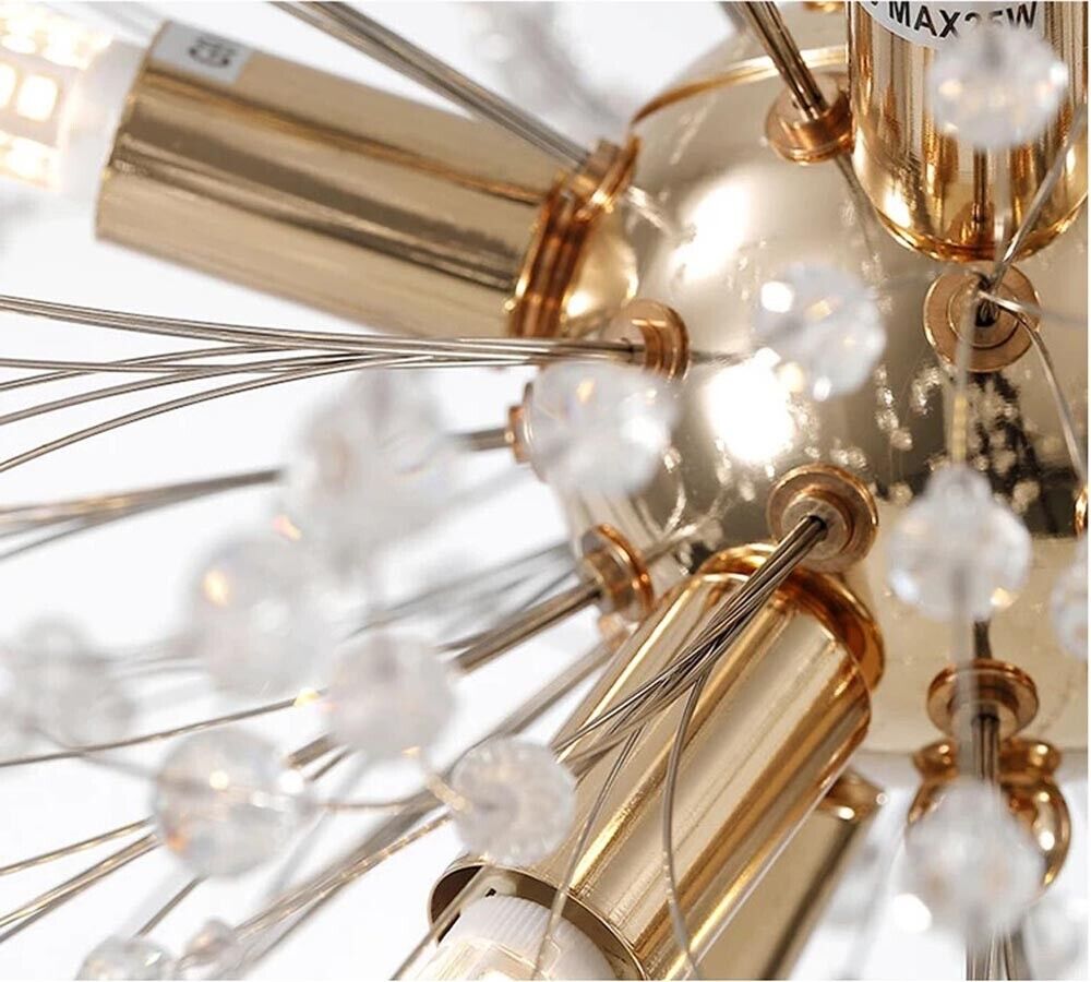 LAMPADARIO A SOSPENSIONE G9 FILI IN ACCIAIO CON CRISTALLI STILE MODERNO LP32O