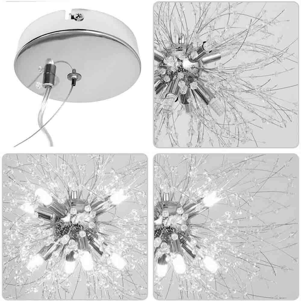 LAMPADARIO A SOSPENSIONE G9 FILI IN ACCIAIO CON CRISTALLI STILE MODERNO LP32A