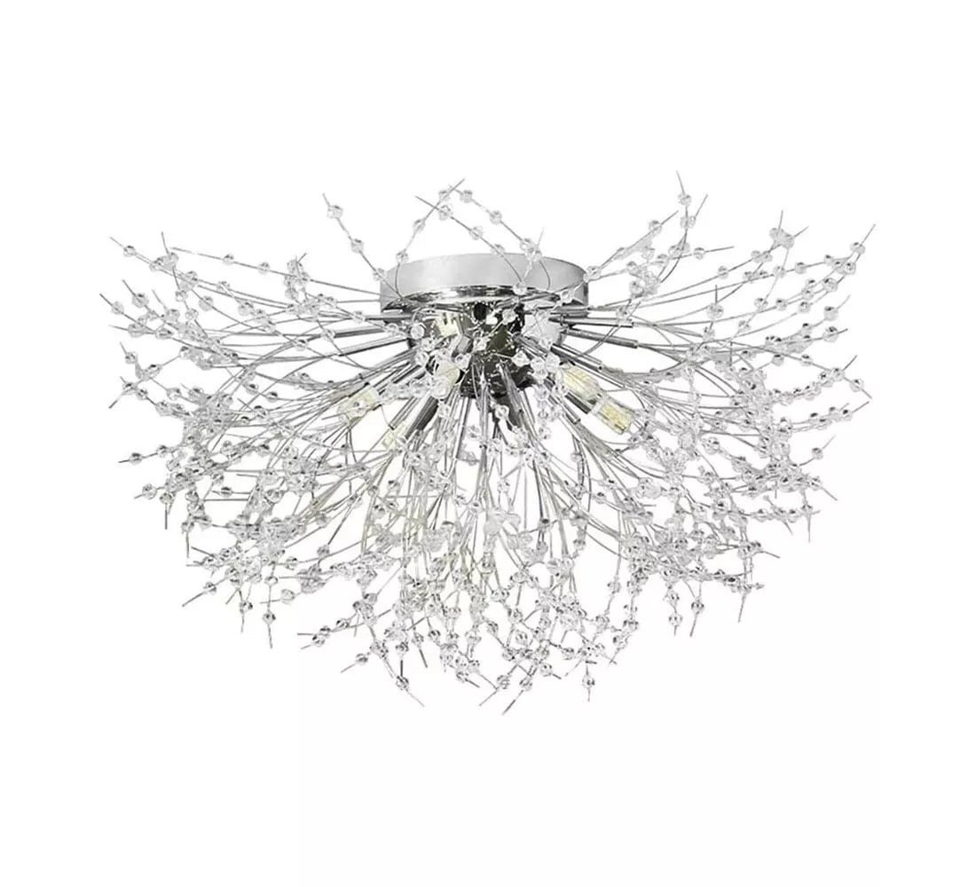 LAMPADARIO PLAFONIERA G9 FILI IN ACCIAIO CON CRISTALLI STILE MODERNO PN13A