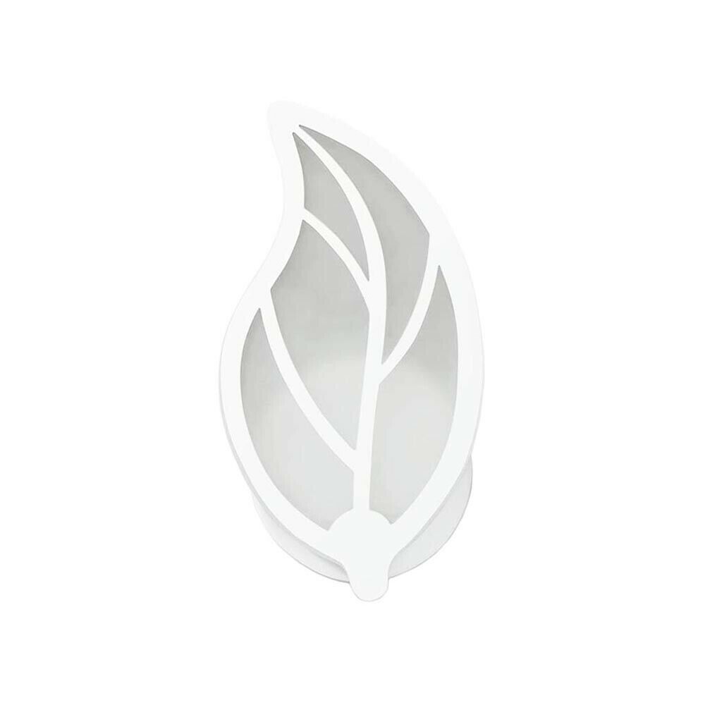 APPLIQUE FOGLIA IN VETRO A PARETE LUCE BIANCA LAMPADA LED INTERNO 7 W E32F