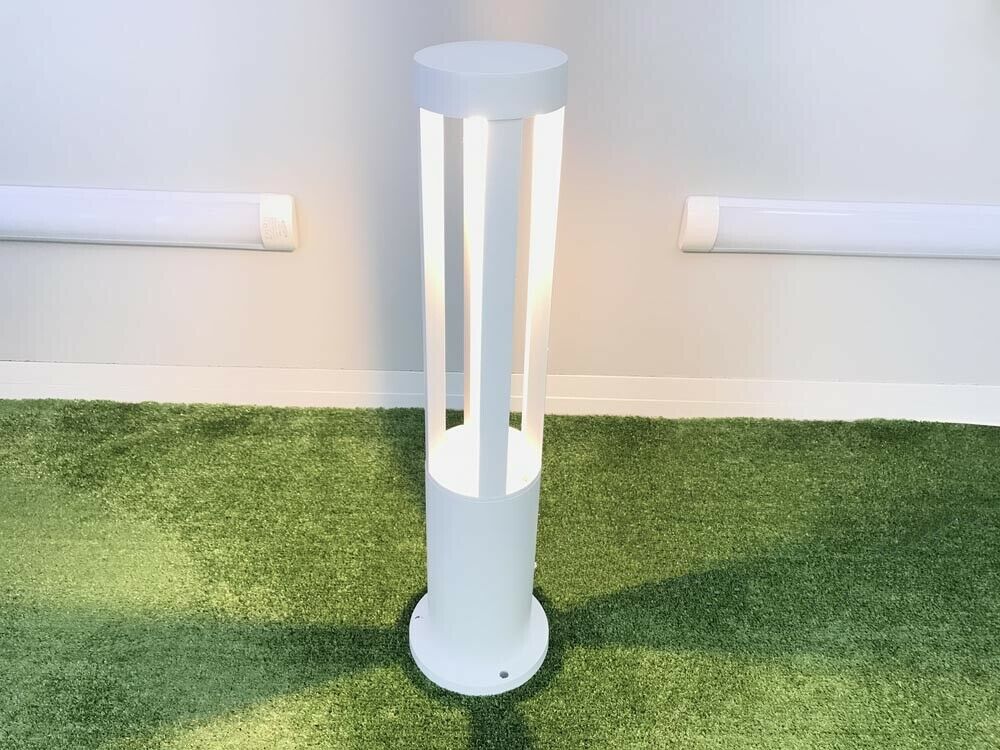 LAMPIONE PER GIARDINO LAMPADA LED 12W LUCE CALDA ESTERNO IP65 LAMPIONCINO DA TERRA BIANCO