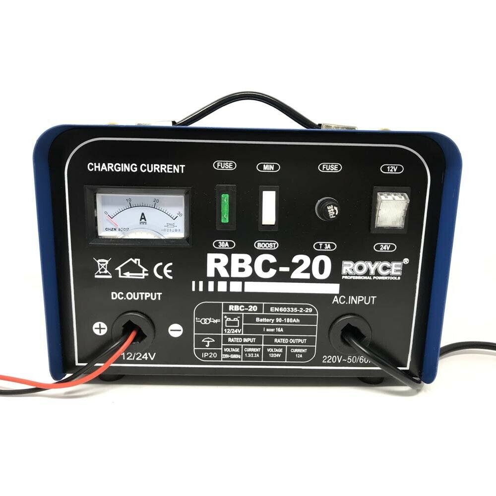CARICABATTERIE PER AUTO CAMPER 12 24 V RICARICA CARICA BATTERIA 90 180 AH 20 AMP