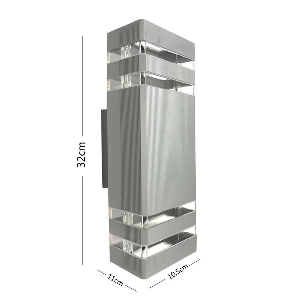 APPLIQUE A PARETE DOPPIA LUCE LAMPADA PER ESTERNO GIARDINO STILE MODERNO ES20