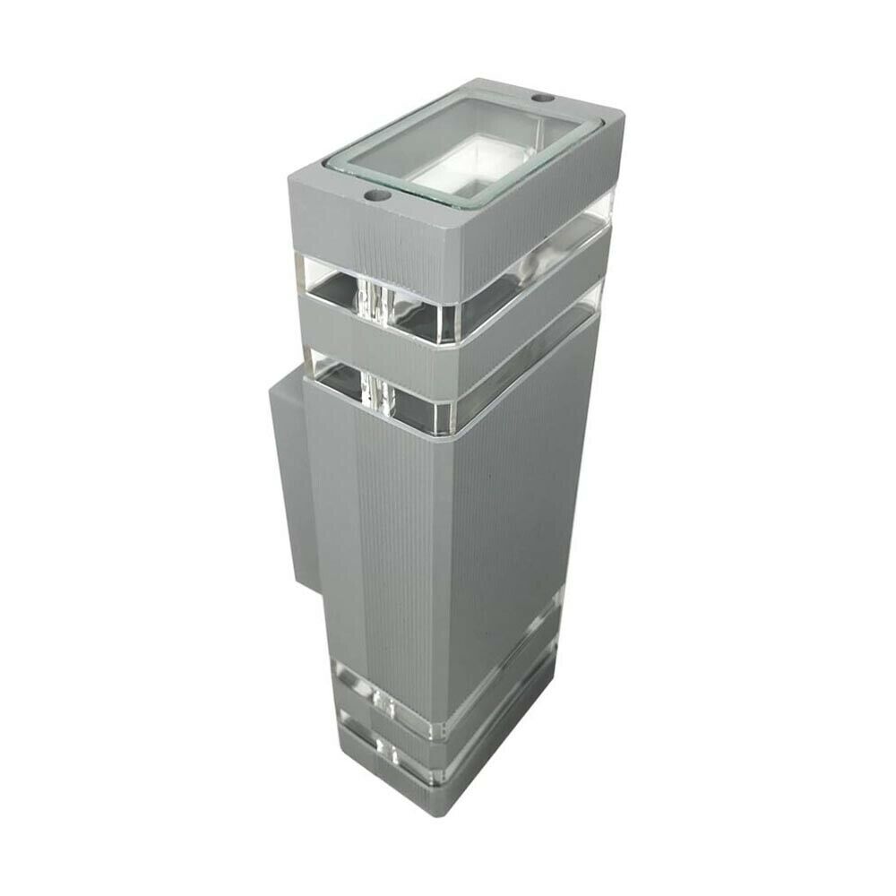 APPLIQUE A PARETE DOPPIA LUCE LAMPADA PER ESTERNO GIARDINO STILE MODERNO ES20