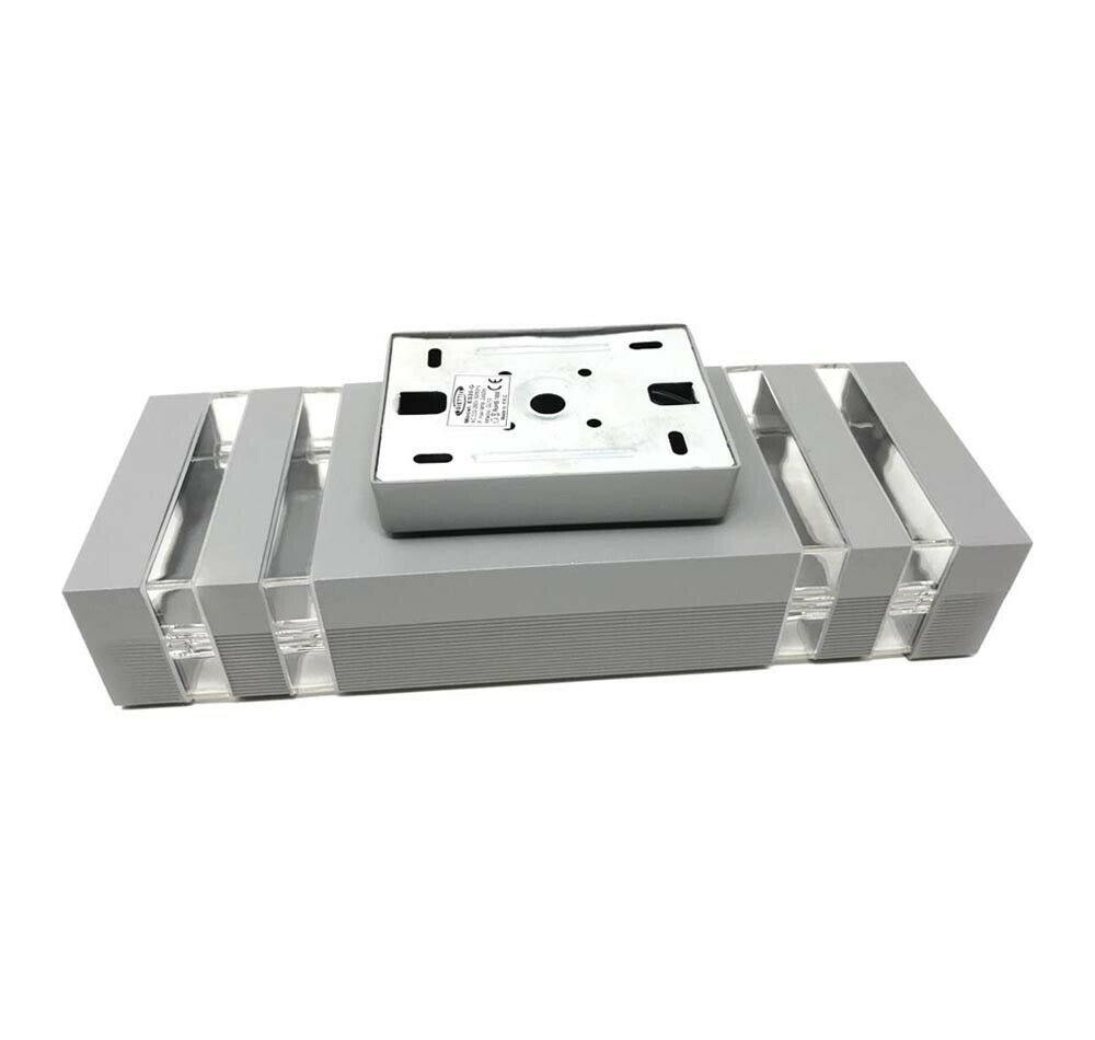 APPLIQUE A PARETE DOPPIA LUCE LAMPADA PER ESTERNO GIARDINO STILE MODERNO ES20