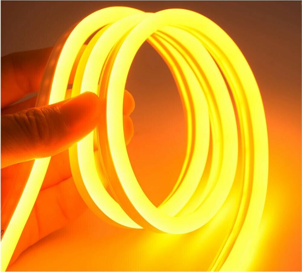 STRISCIA LED GIALLA PER SCRITTA INSEGNA LUMINOSA STRIP FLESSIBILE 5 MT IP65