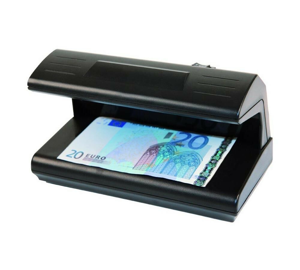 MONEY DETECTOR RILEVATORE BANCONOTE FALSE RILEVA SOLDI CONTROLLA EURO LUCE UV