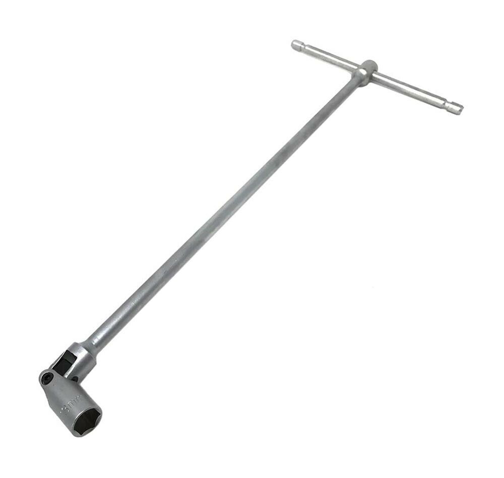 CHIAVE BUSSOLA 13 MM DOPPIO SNODO TESTA SNODABILE MANIGLIA A T LUNGA 44 CM