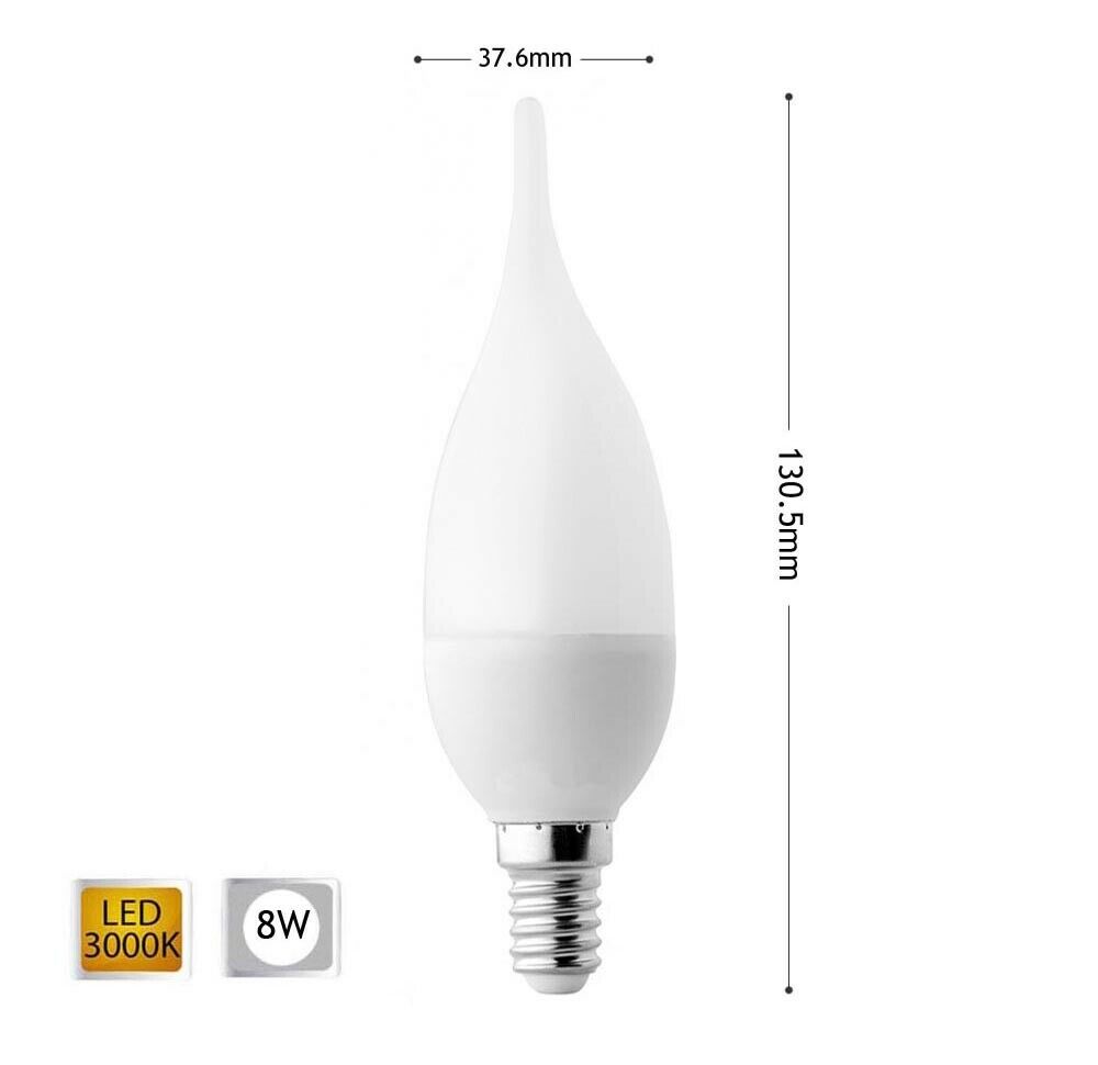 LAMPADINA LED 8 W SOFFIO COLPO DI VENTO LUCE CALDA E14 8W C37