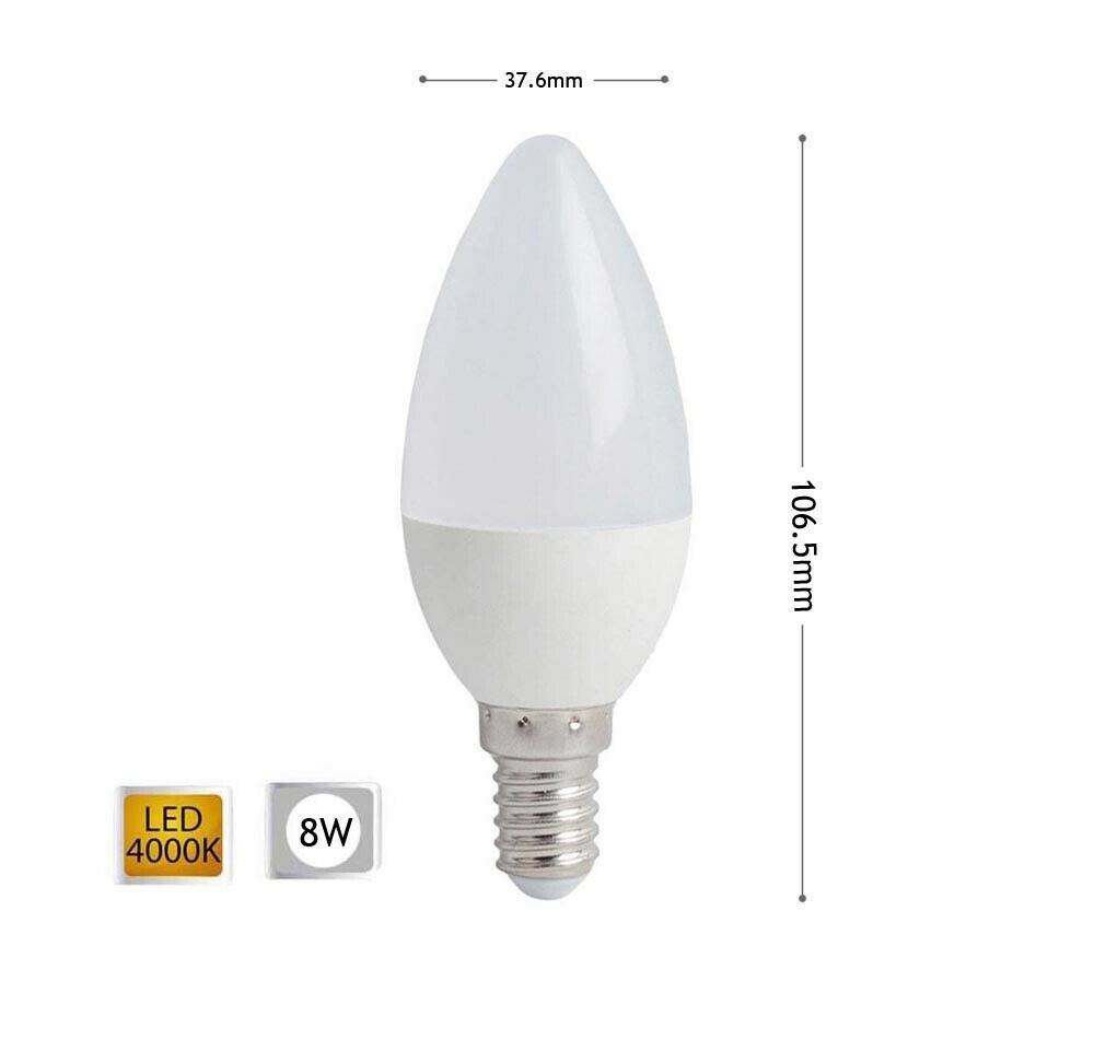 LAMPADINA LED 8 W OLIVA LUCE NATURALE E14 CANDELA 8W E 14 C36