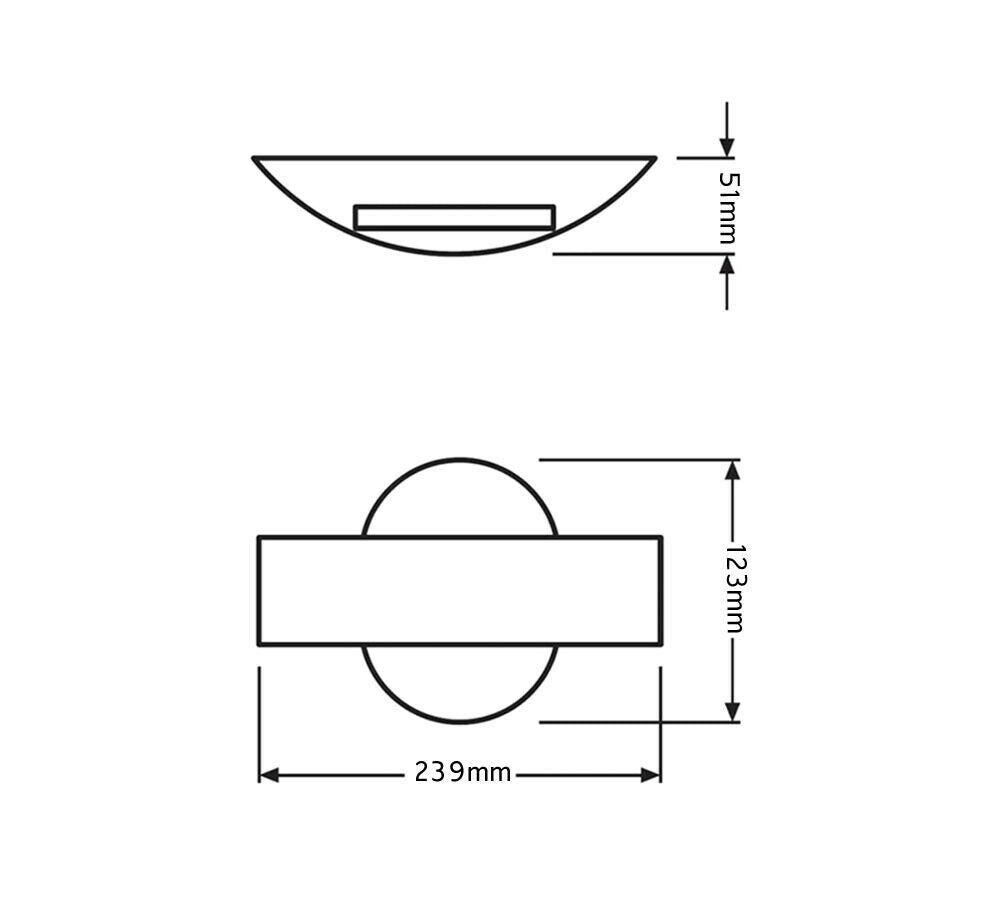 APPLIQUE A LED 8 WATT LAMPADA LUCE CALDA DA PARETE DOPPIA EMISSIONE E17-NC