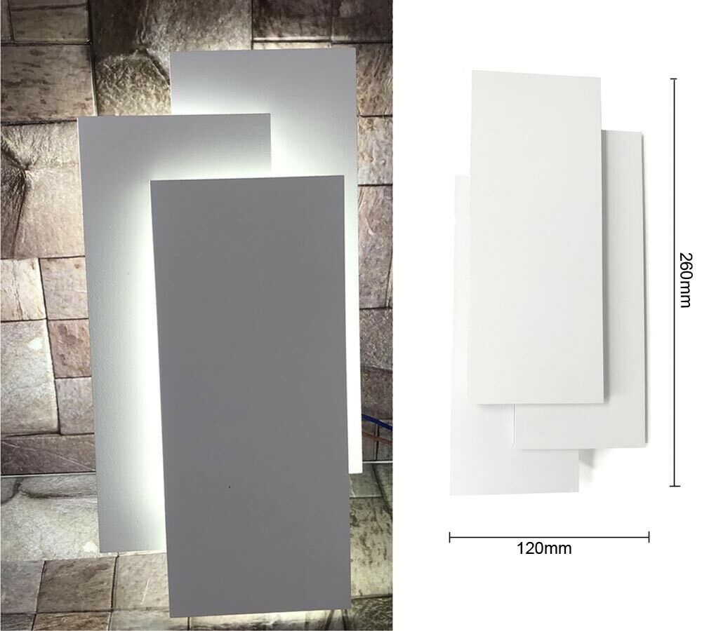 APPLIQUE LED LUCE BIANCA IN VETRO DA PARETE 12 WATT LAMPADA STILE MODERNO